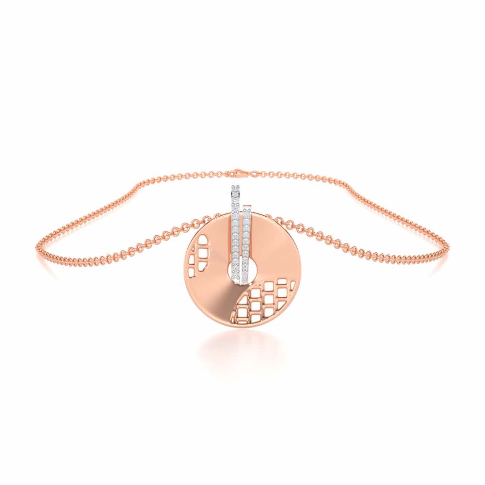 Joyous Round Silver Pendant - Rose Gold - Image 3