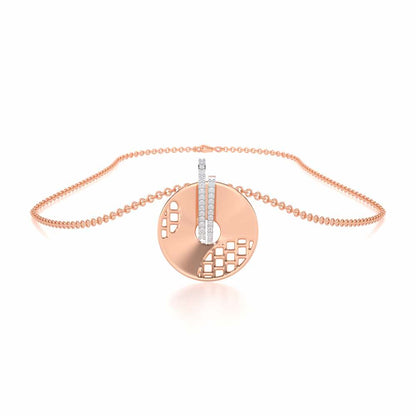Joyous Round Silver Pendant - Rose Gold - Image 3