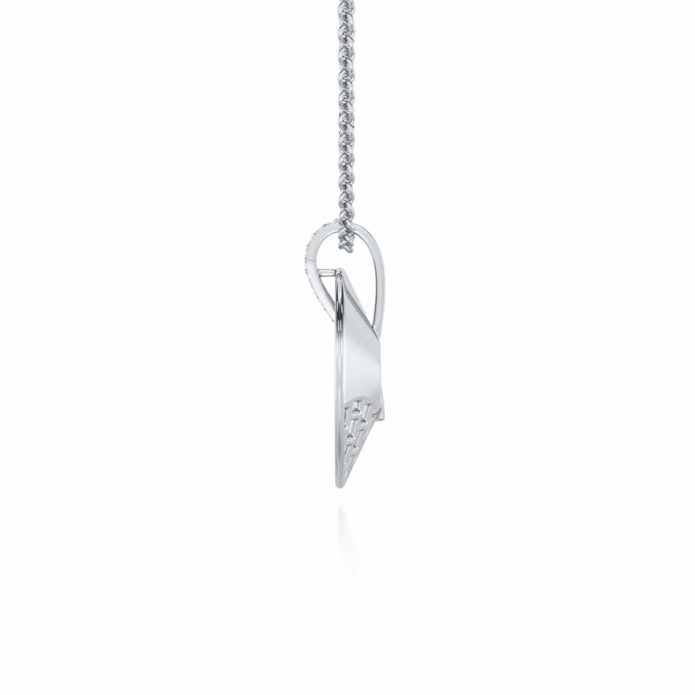 Joyous Round Silver Pendant - White Gold - Image 4