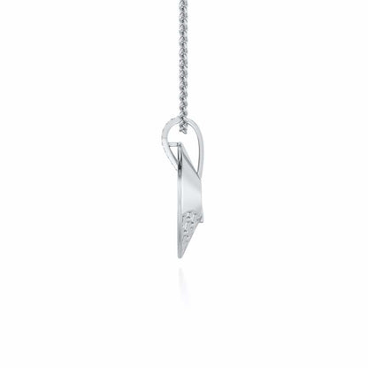 Joyous Round Silver Pendant - White Gold - Image 4