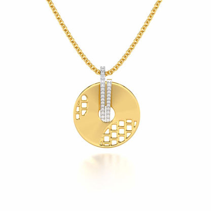Joyous Round Silver Pendant - Yellow Gold - Image 1