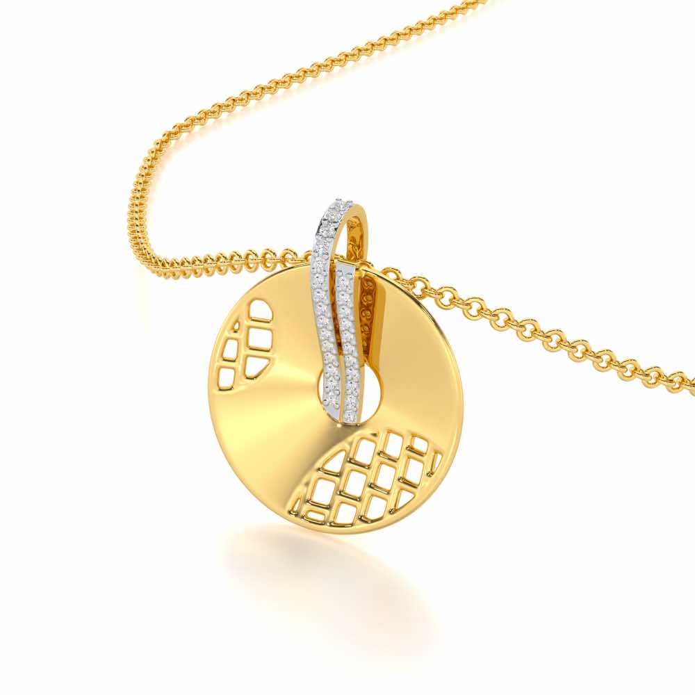 Joyous Round Silver Pendant - Yellow Gold - Image 2