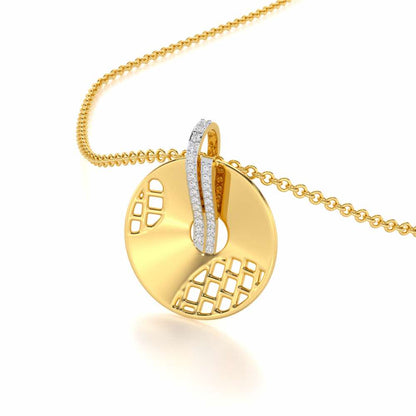 Joyous Round Silver Pendant - Yellow Gold - Image 2