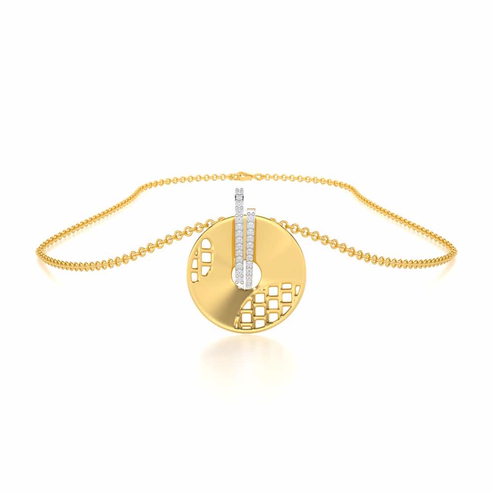 Joyous Round Silver Pendant - Yellow Gold - Image 3