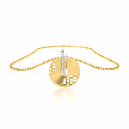 Joyous Round Silver Pendant - Yellow Gold - Image 3