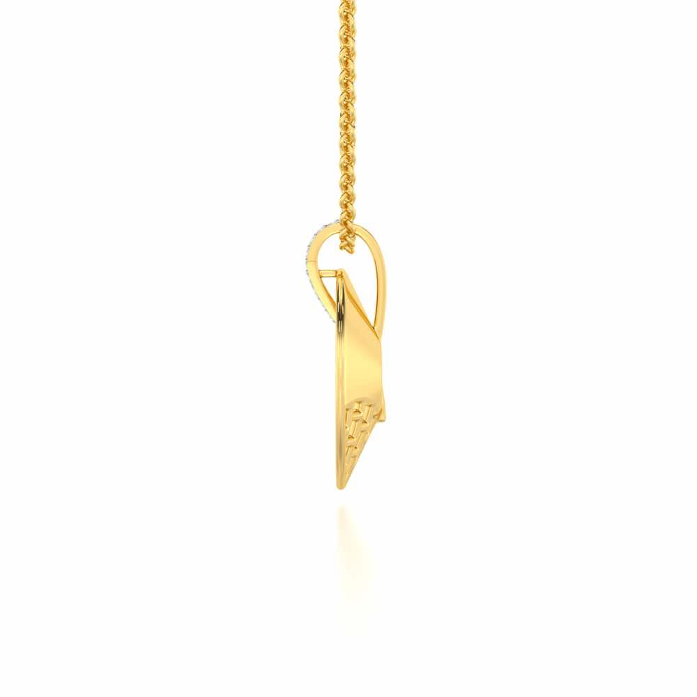 Joyous Round Silver Pendant - Yellow Gold - Image 4
