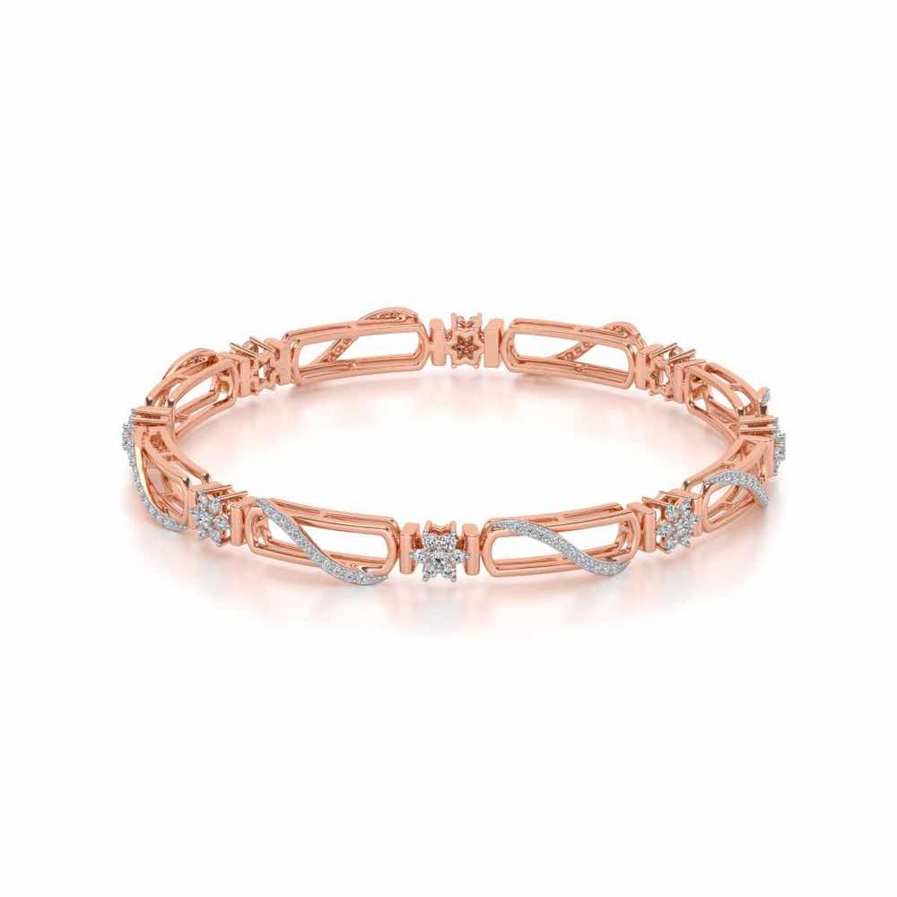 Just Fab Silver Bangles - Rose Gold - Image 2