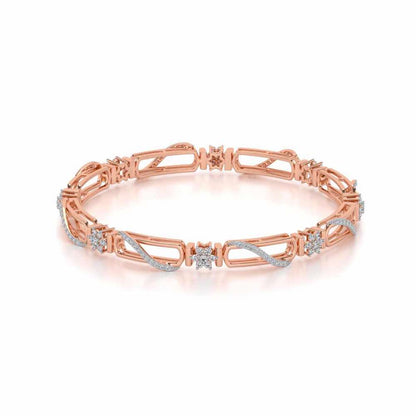 Just Fab Silver Bangles - Rose Gold - Image 2