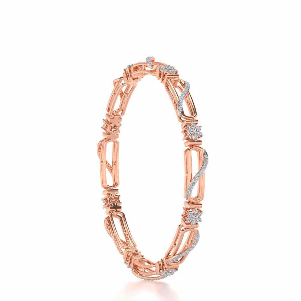 Just Fab Silver Bangles - Rose Gold - Image 3