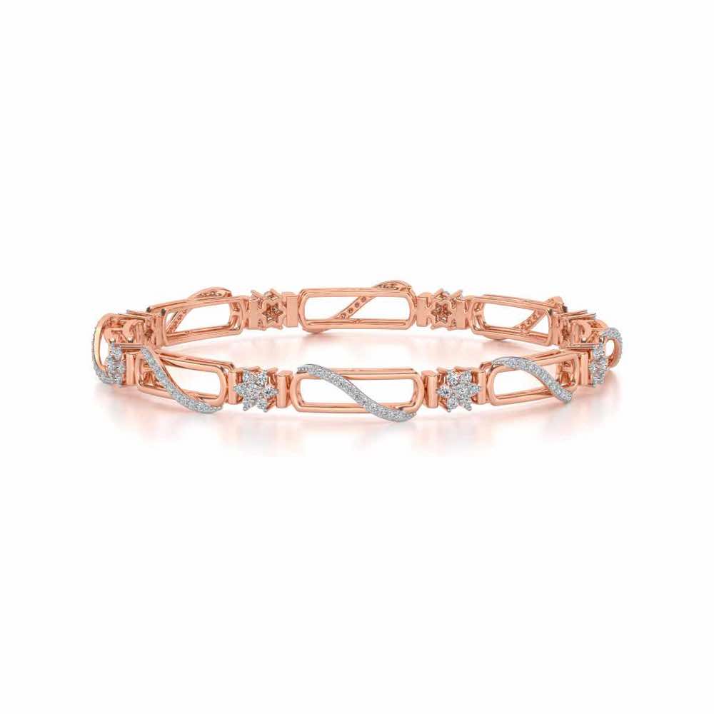 Just Fab Silver Bangles - Rose Gold - Image 4