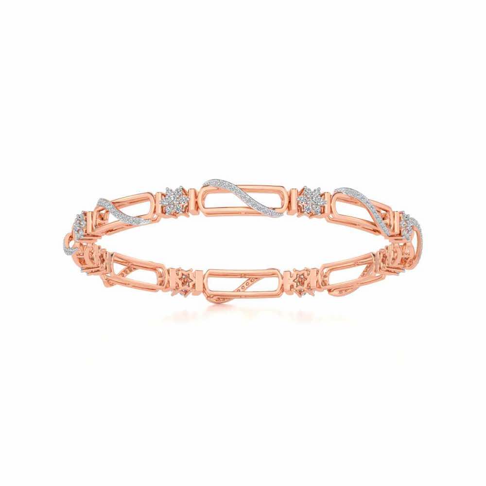 Just Fab Silver Bangles - Rose Gold - Image 5