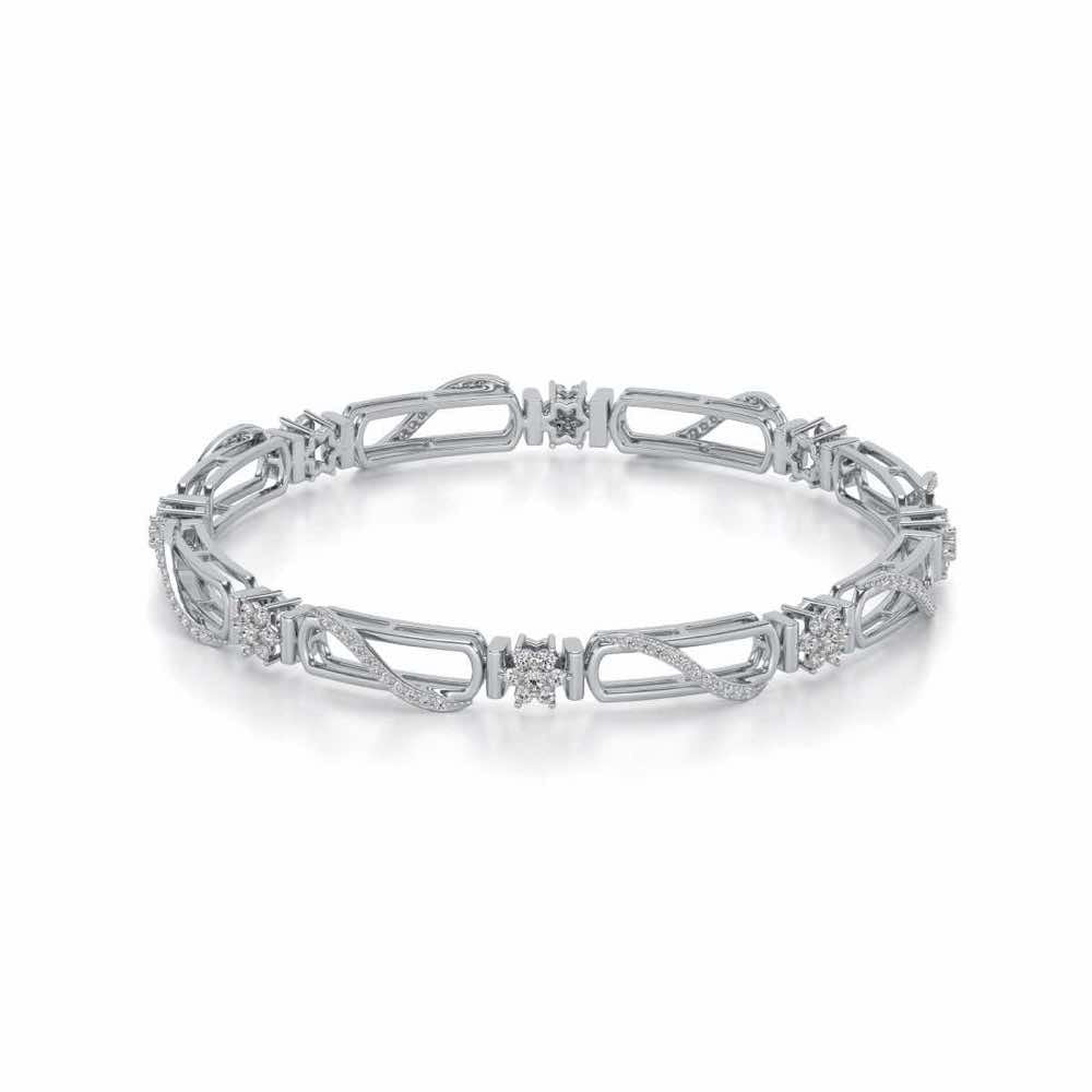 Just Fab Silver Bangles - White Gold - Image 2