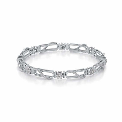 Just Fab Silver Bangles - White Gold - Image 2