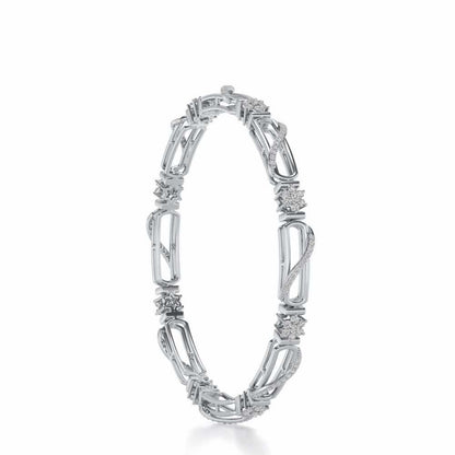 Just Fab Silver Bangles - White Gold - Image 3