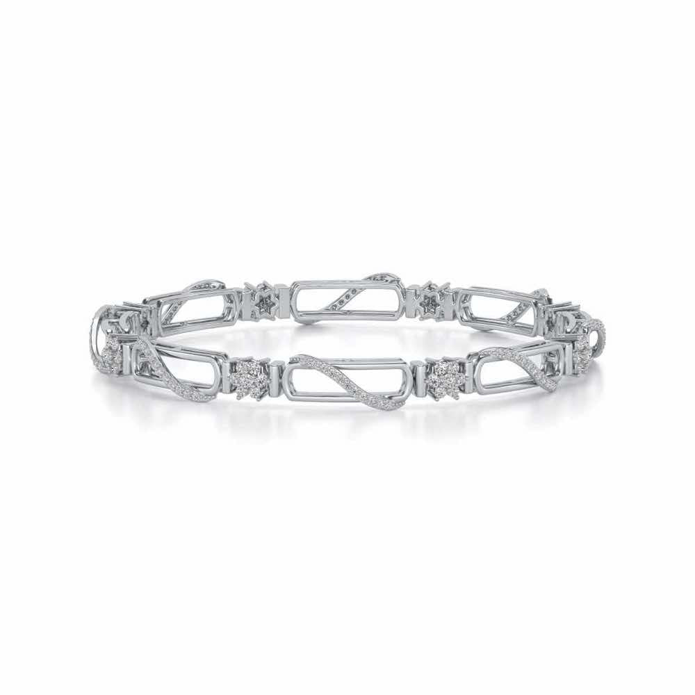 Just Fab Silver Bangles - White Gold - Image 4