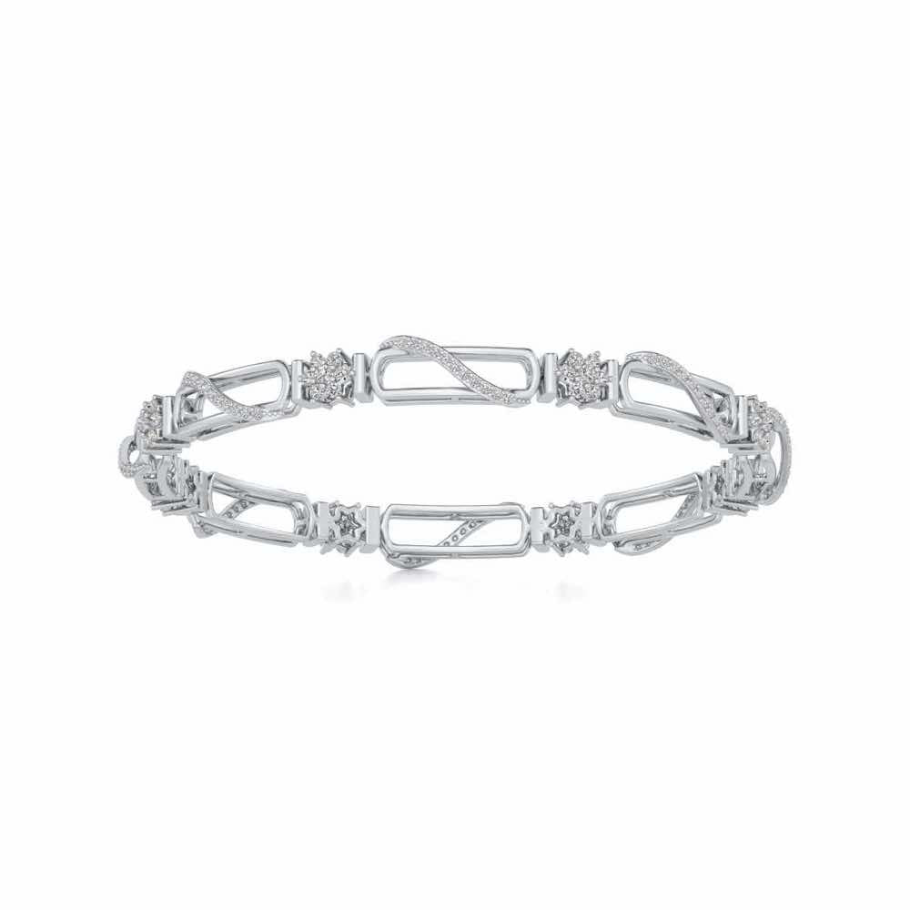 Just Fab Silver Bangles - White Gold - Image 5