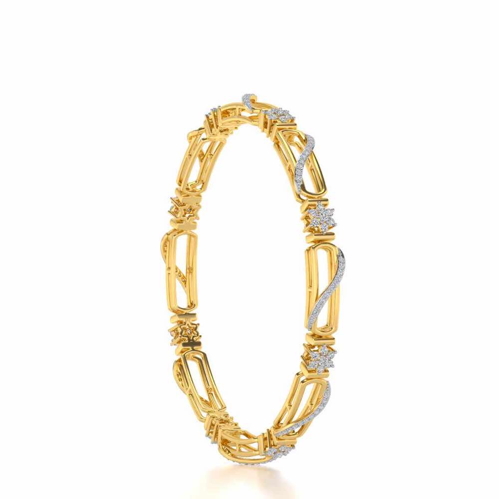 Just Fab Silver Bangles - Yellow Gold - Image 3
