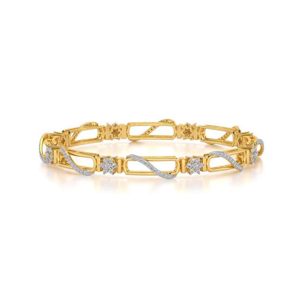 Just Fab Silver Bangles - Yellow Gold - Image 4