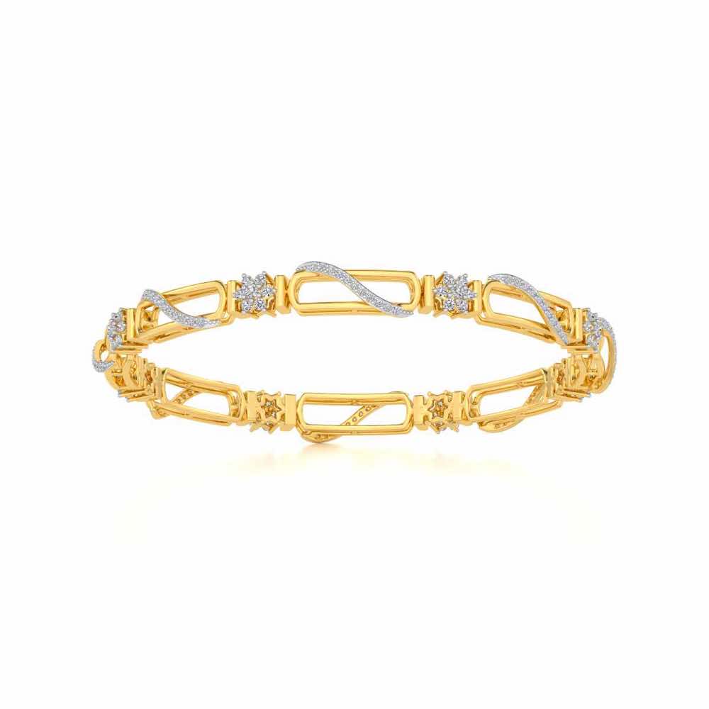 Just Fab Silver Bangles - Yellow Gold - Image 5