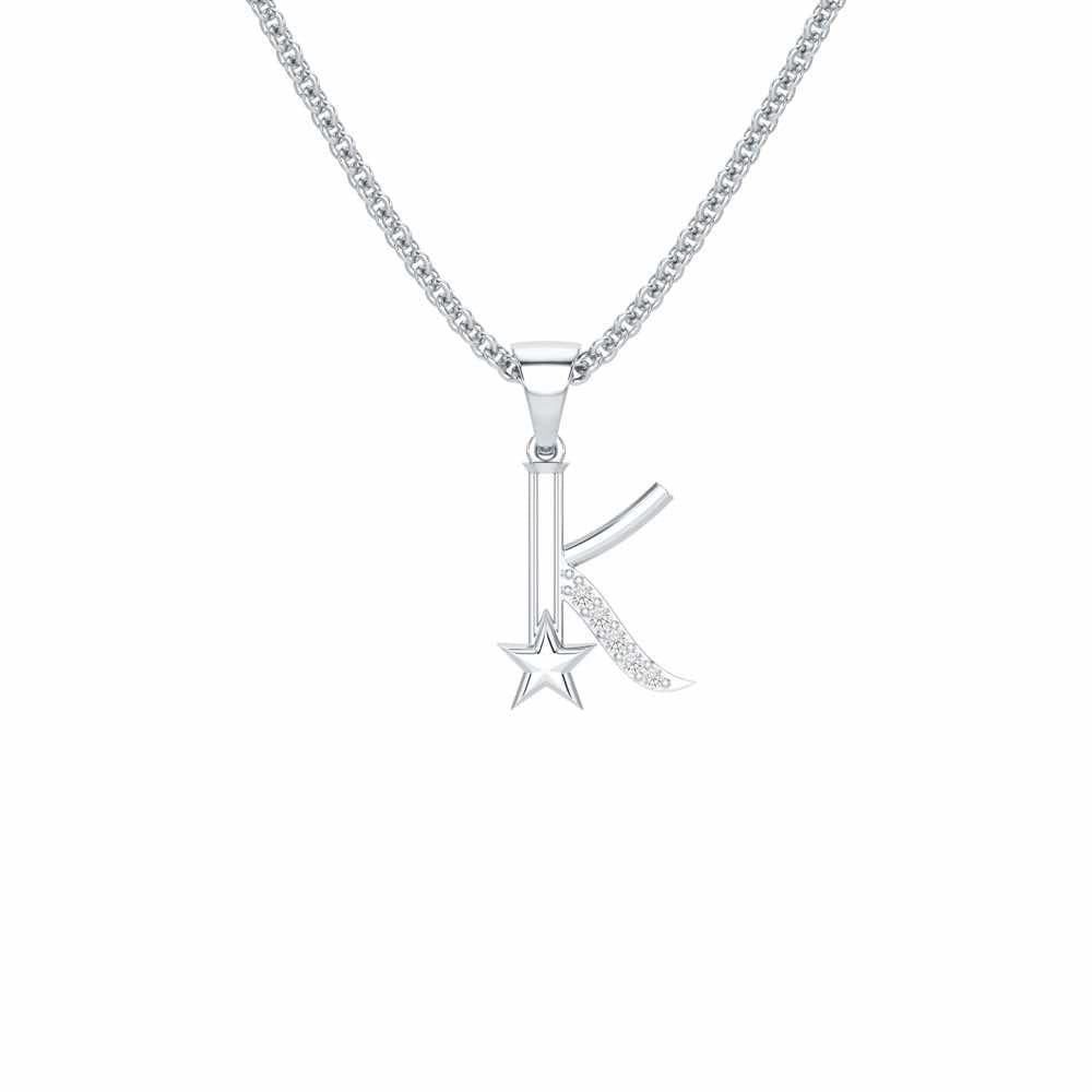 K-Glint Silver Pendant - White Gold - Image 1