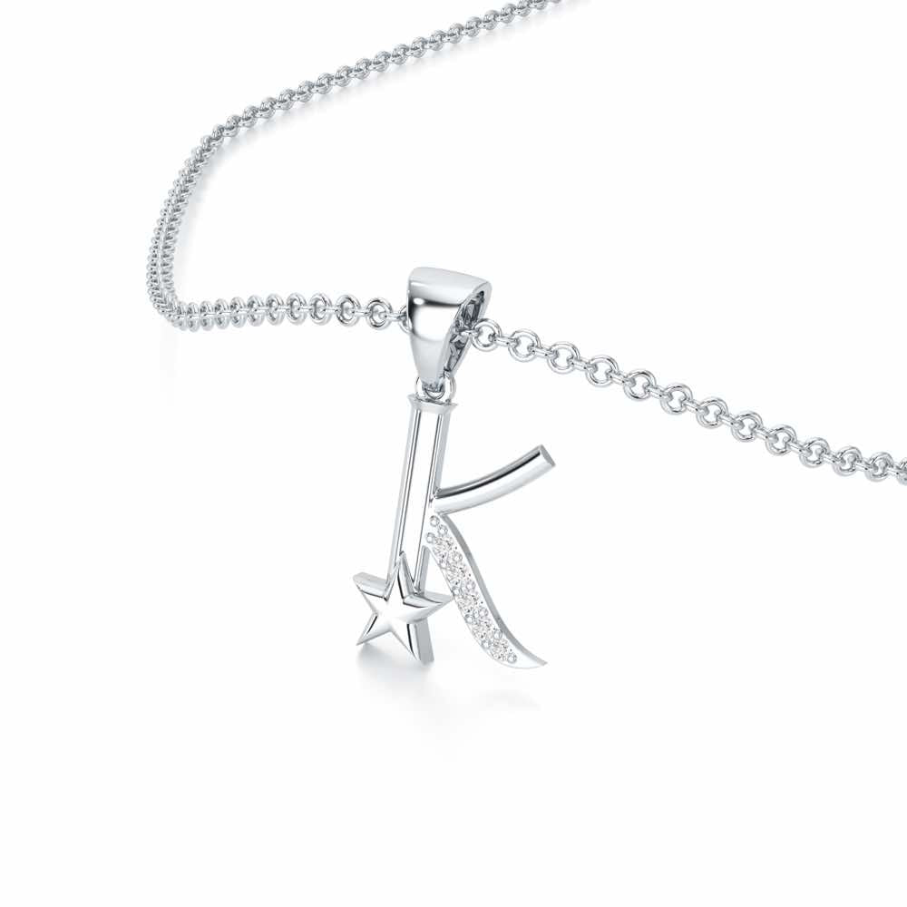 K-Glint Silver Pendant - White Gold - Image 2