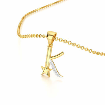 K-Glint Silver Pendant - Yellow Gold - Image 2