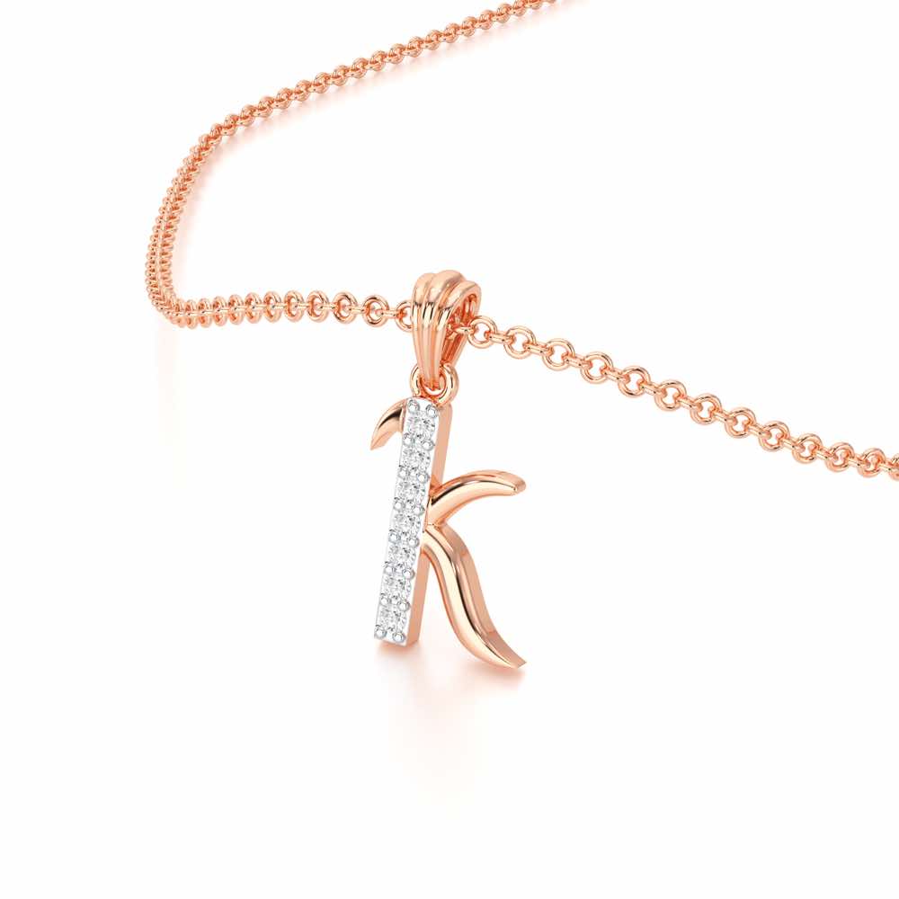 K-Luke Silver Pendant - Rose Gold - Image 2