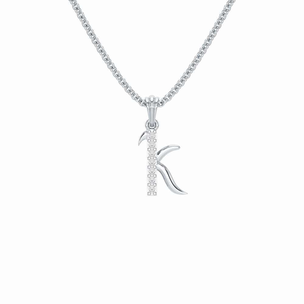 K-Luke Silver Pendant - White Gold - Image 1