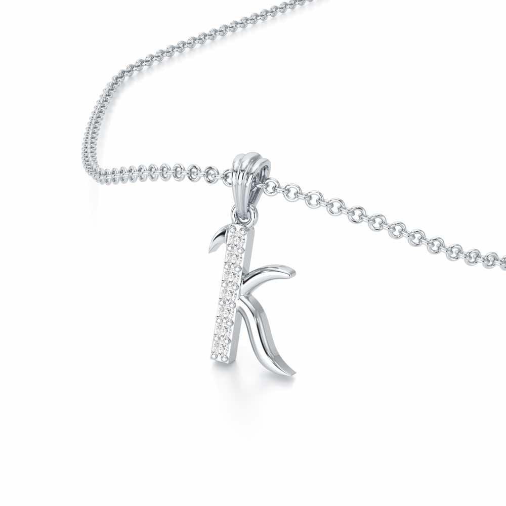 K-Luke Silver Pendant - White Gold - Image 2