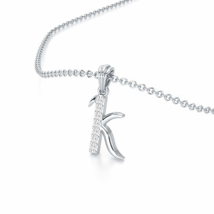 K-Luke Silver Pendant - White Gold - Image 2
