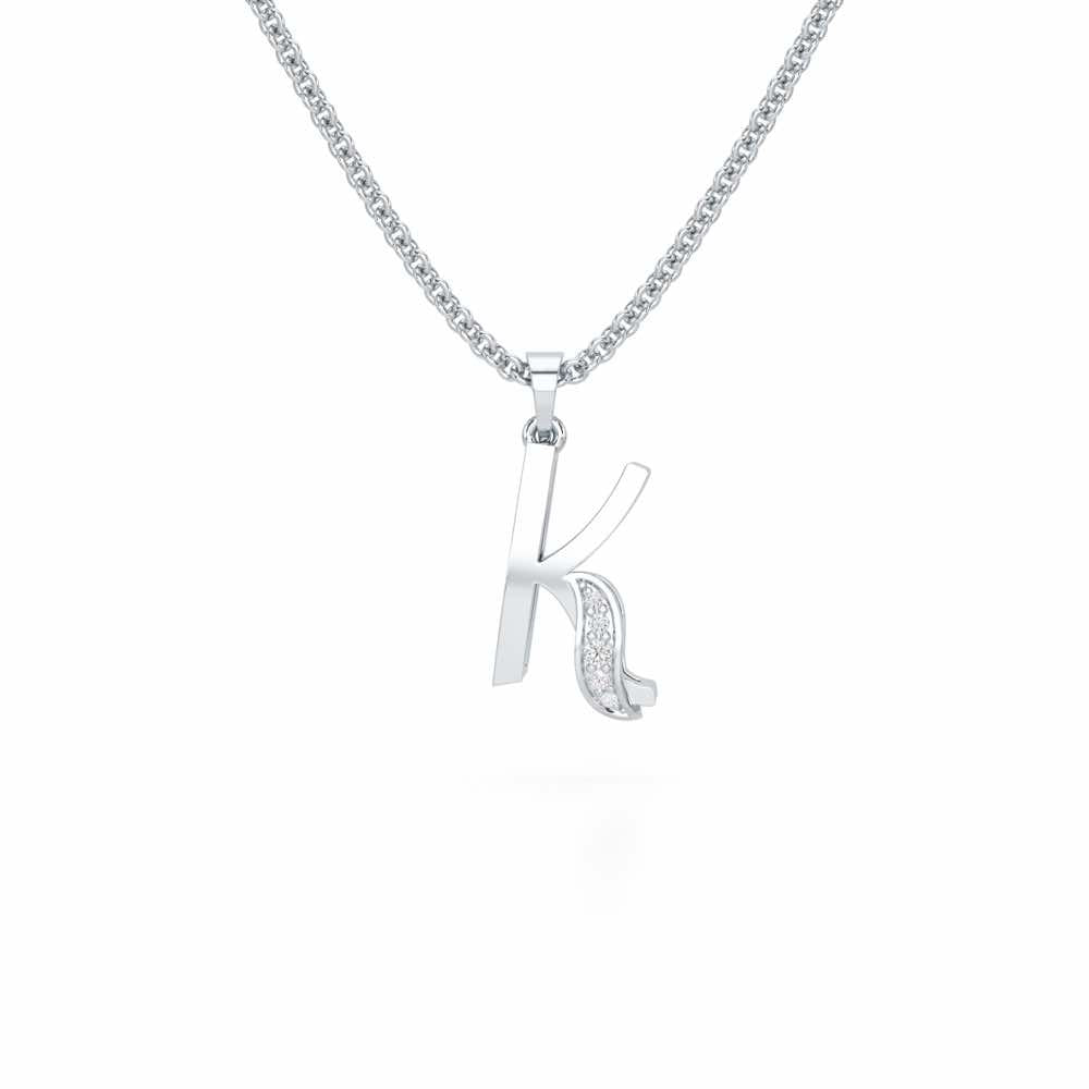 K-Spark Silver Pendant - White Gold - Image 1