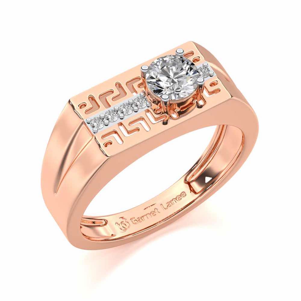 Kamal Solitaire Ring For Men - Rose Gold - Image 1