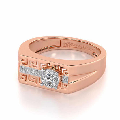 Kamal Solitaire Ring For Men - Rose Gold - Image 3