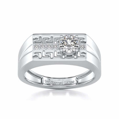 Kamal Solitaire Ring For Men - White Gold - Image 2