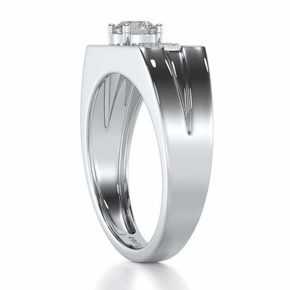Kamal Solitaire Ring For Men - White Gold - Image 4