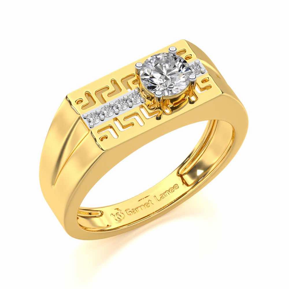 Kamal Solitaire Ring For Men - Yellow Gold - Image 1