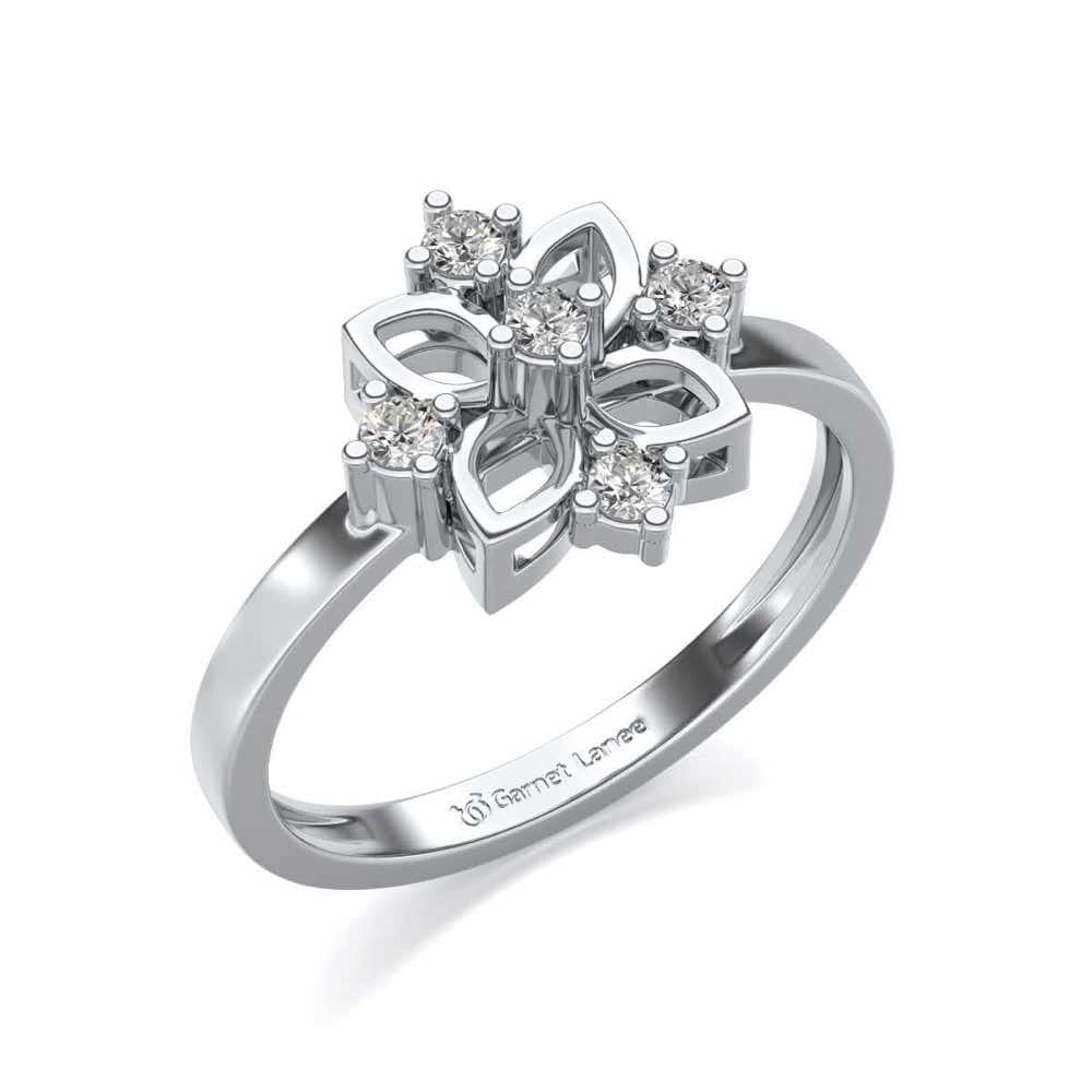 Kamalam Silver Ring - White Gold - Image 1