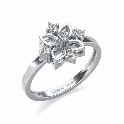 Kamalam Silver Ring - White Gold - Image 1