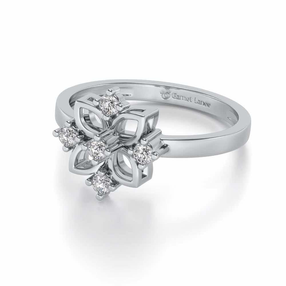 Kamalam Silver Ring - White Gold - Image 2