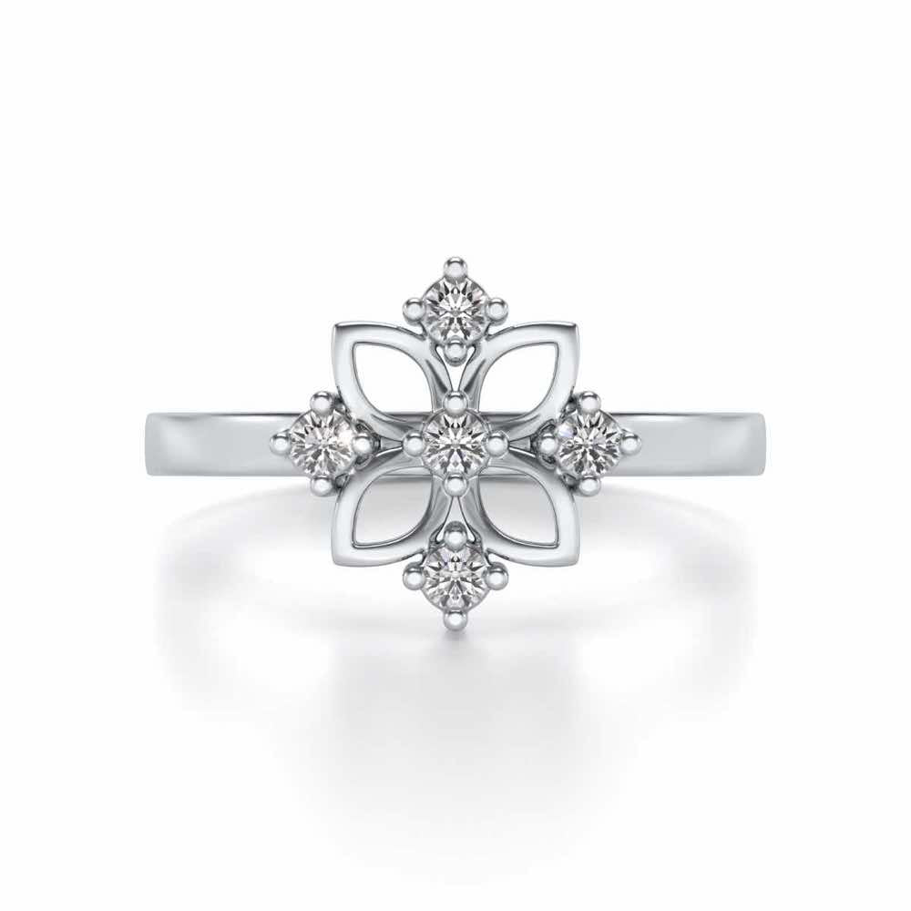Kamalam Silver Ring - White Gold - Image 4