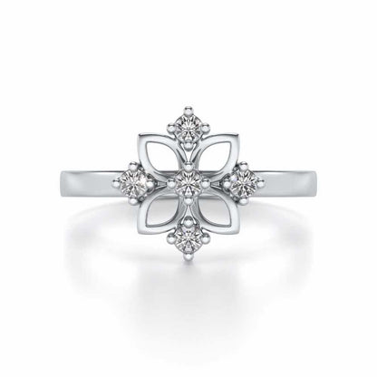 Kamalam Silver Ring - White Gold - Image 4
