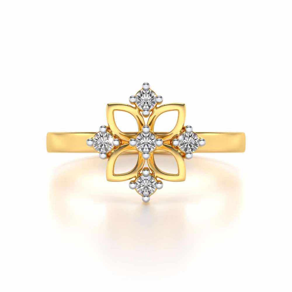 Kamalam Silver Ring - Yellow Gold - Image 4