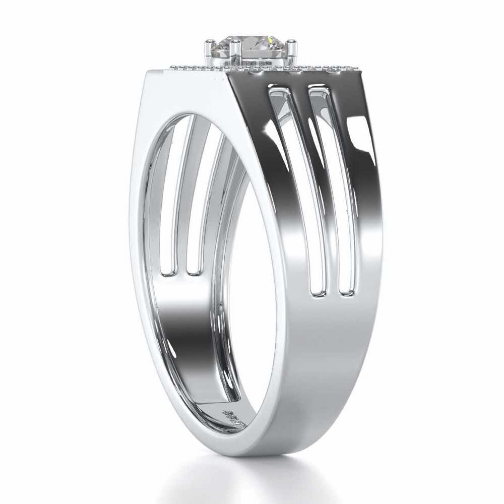 Kartik Solitaire Ring For Men - White Gold - Image 4