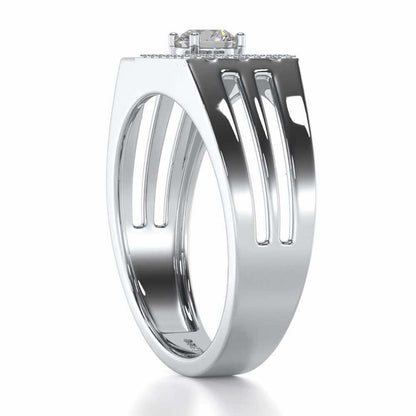 Kartik Solitaire Ring For Men - White Gold - Image 4