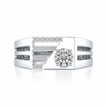 Kartik Solitaire Ring For Men - White Gold - Image 5