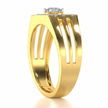 Kartik Solitaire Ring For Men - Yellow Gold - Image 4