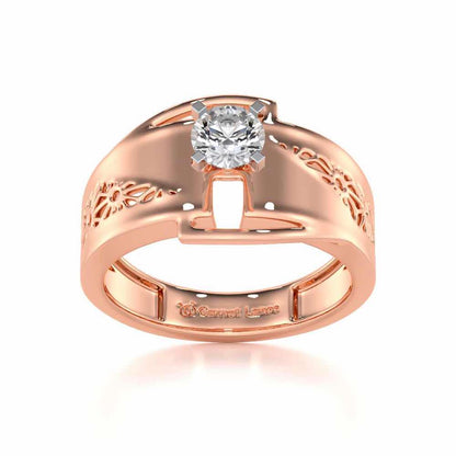 Kashyap Solitaire Ring For Men - Rose Gold - Image 2