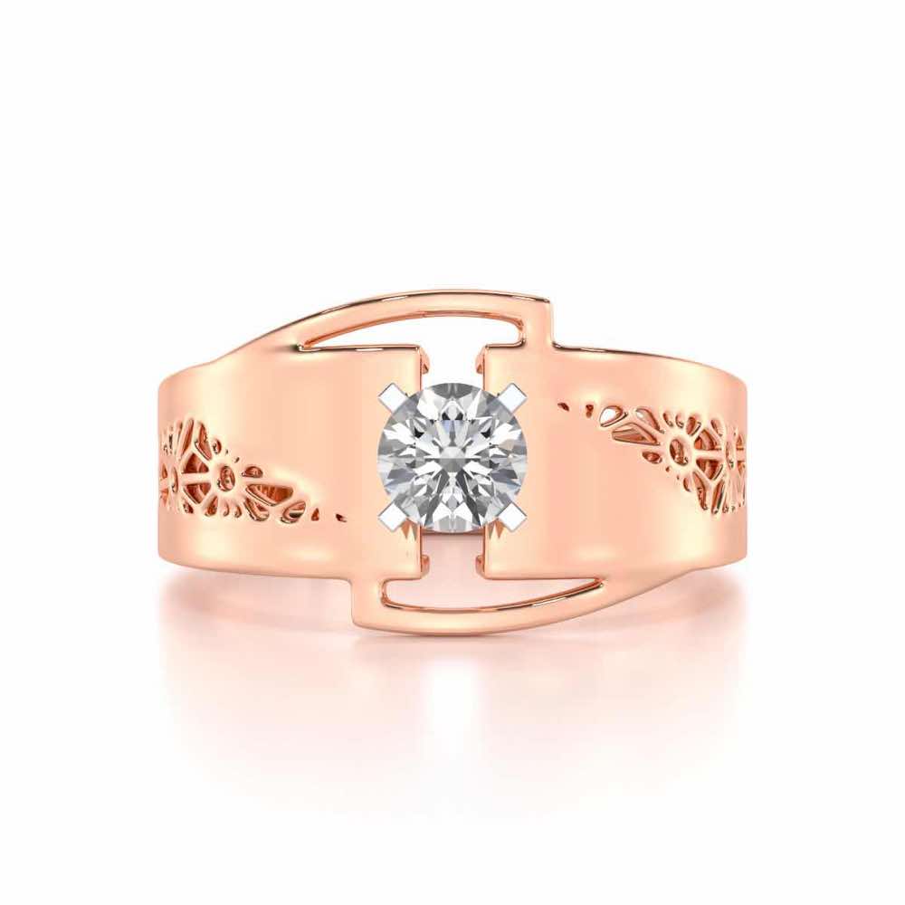 Kashyap Solitaire Ring For Men - Rose Gold - Image 5