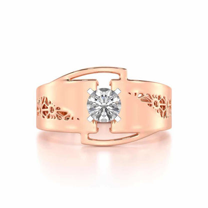 Kashyap Solitaire Ring For Men - Rose Gold - Image 5