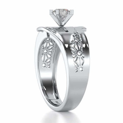 Kashyap Solitaire Ring For Men - White Gold - Image 4